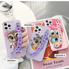 Cute Owl Lanyard Hand Chain Case Soft for All Models