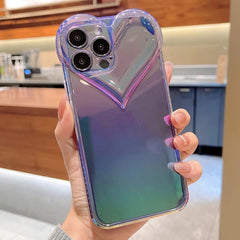 Holographic Heart Phone Case for iPhone - Clear, Glitter, Protective