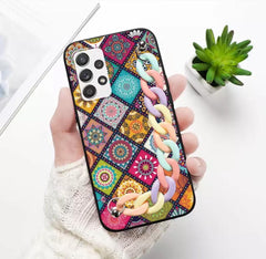 Multicolor Pattern Case With Multicolor Chain