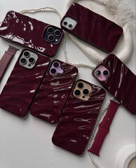 Cherry Burgundy Waves Phone Case 🍒✨