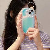 Laser Holographic Flip Mirror Case For iPhone