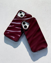 Cherry Burgundy Waves Phone Case 🍒✨