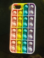 Fidget Toys Case Push Pop it Bubble Fidget Sensory Case Funny Toys Anxiety Relief Gift Bubble Popping Anti-Drop Soft Silicone Toy Case