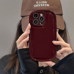 Cherry Wine Burgundy Puff Phone Case 🍒✨ 75% OFF today