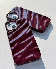 Cherry Burgundy Waves Phone Case 🍒✨