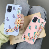 Cute Dinosaur Case With Multicolor Chain