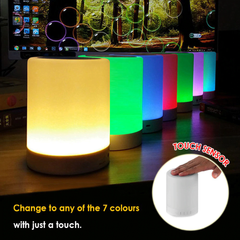 Wireless Portable Bluetooth Speaker Mini LED Music Audio AUX TF USB Stereo Sound Speaker 7 Colors Touch Control Table Lamp