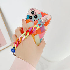 Multicolor Splash Rainbow Case With Multicolor Chain