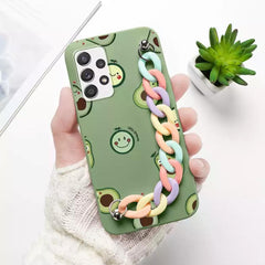 Green Avocado Case With Multicolor Chain