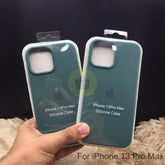 APPLE iPhone 13 Pro Max Silicone Logo Case With Fiber Padding White Blue Green Pink Lilac Plum Maroon