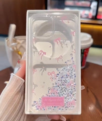 Premium Bow Liquid Glitter Case