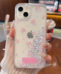 Premium Bow Liquid Glitter Case