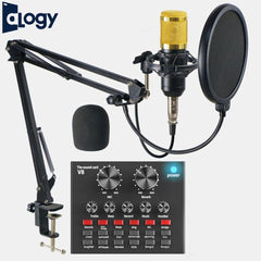 BM800 Condenser Microphone With V8 Soundcard For Podcasting