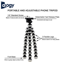 Gorilla Pod Flexible Tripod Stand with Mobile & GoPro Holder – For Phones, DSLR & Action Cameras