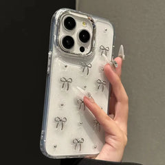 TRANSPARENT BOW SHIMMERY CASE 50% OFF TODAY
