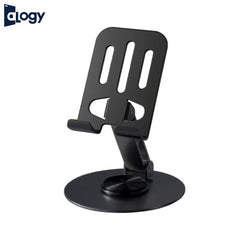 Desktop Metal Mobile Stand with 360° Rotating Base - Black