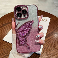 Shimmery Butterfly Glitter Case – 2-in-1 Protection & Style (Available in 6 Colors)