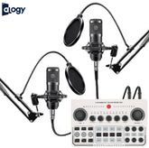Dual Podcast BM800 Condenser Microphone With X50 Sound Card