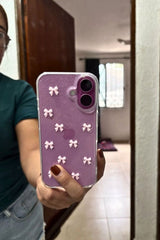 New Pink Bow Shimmer Glitter Case