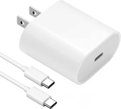 20W Adapter with Type C to Type C Cable, Complete Charger Set for iPhone 15