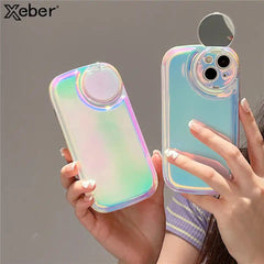 Laser Holographic Flip Mirror Case For iPhone