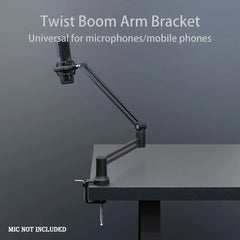 Professional Boom Arm Mic Stand – Five-Axis Adjustable with Lifting Rod & Table Clamp