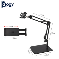 Desktop Tablet Holding Stand With Metal Plate - Black