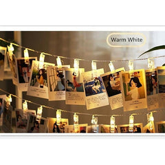 20 LED String (3M/11Ft)Fairy Lights with Clips for Hanging Photos Pictures and Memos, Perfect for Dorm Bedroom Home Decor