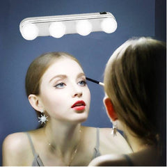 Portable Makeup Vanity Light Super Bright 4 LED Bulbs Makeup Mirror Lights Kit Battery Powered Light Makeup Accessory