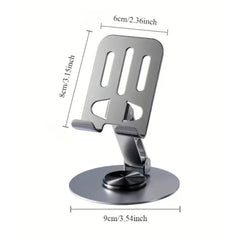 Desktop Metal Mobile Stand with 360° Rotating Base - Grey