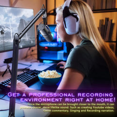 Premium 360° Boom Arm Mic Stand – Magnetic Base Mount with 3/8" to 5/8" Adapter