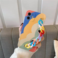 Rainbow Case With Multicolor Chain