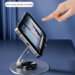Desktop Metal Mobile Stand with 360° Rotating Base - Black
