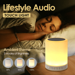 Wireless Portable Bluetooth Speaker Mini LED Music Audio AUX TF USB Stereo Sound Speaker 7 Colors Touch Control Table Lamp
