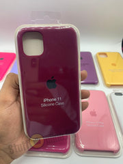 APPLE iPhone 11 Silicone Logo Case Purple Red Pink Yellow Lilac Plum Maroon