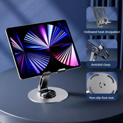 Desktop Metal Mobile Stand with 360° Rotating Base - Purple