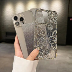 Flower Bling Shimmer Glitter Case –