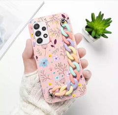 Floral Case With Multicolor Chain