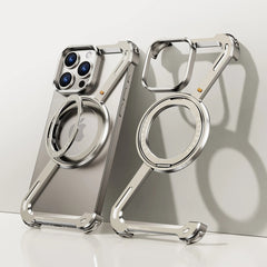 Oatsbasf Z Shape Metal Phone Protective Cover Bumper W/360° Rotation Holder For IPhone