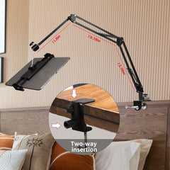 Extendable Scissor Arm Tablet / iPad Stand – Adjustable Table Mount for Recording & Streaming