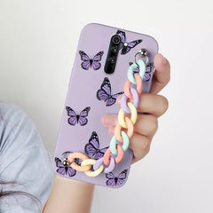 Purple Butterfly Case With Multicolor Chain