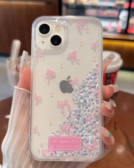 Premium Bow Liquid Glitter Case