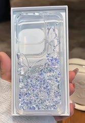 Premium Butterfly Liquid Glitter Case