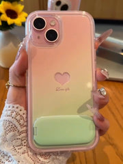 New Rainbow Heart Stand Phone Case