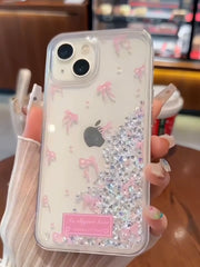 Premium Bow Liquid Glitter Case