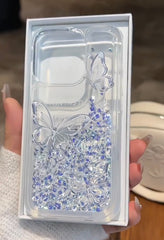Premium Butterfly Liquid Glitter Case