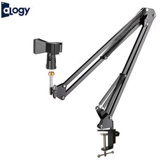 Scissor Arm Mic Stand With 3/8 to 5/8  - Butterfly Mic Holder And Standard Clamp