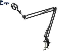 Scissor Arm Mic Stand 3/8 - With Microphone Shock Mount
