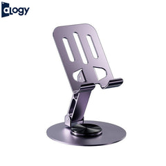 Desktop Metal Mobile Stand with 360° Rotating Base - Purple