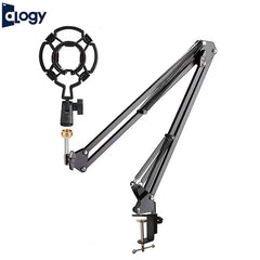 Scissor Arm Mic Stand With 3/8 to 5/8 and Microphone Shock Mount